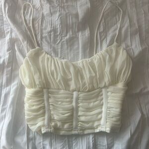 Shein Cream Corset Ruched Women's Top